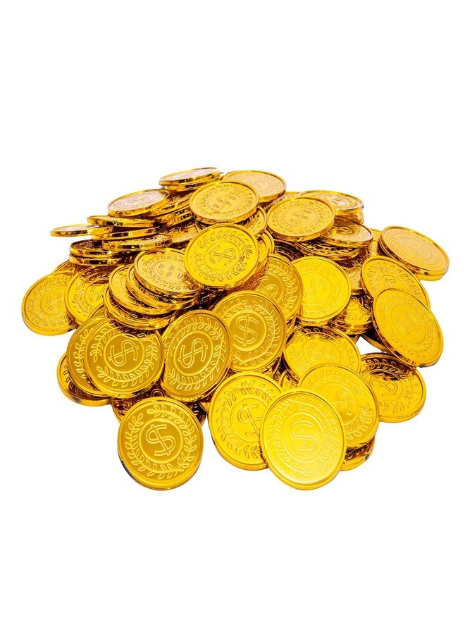 Liatunou 50 Pcs Plastic Gold Coins Bulk,Pirate Gold Coins for Treasure Hunt Games,Party Decorations,Pirate Games,Parade,Rewards,Novelty Party Favors - Image 5